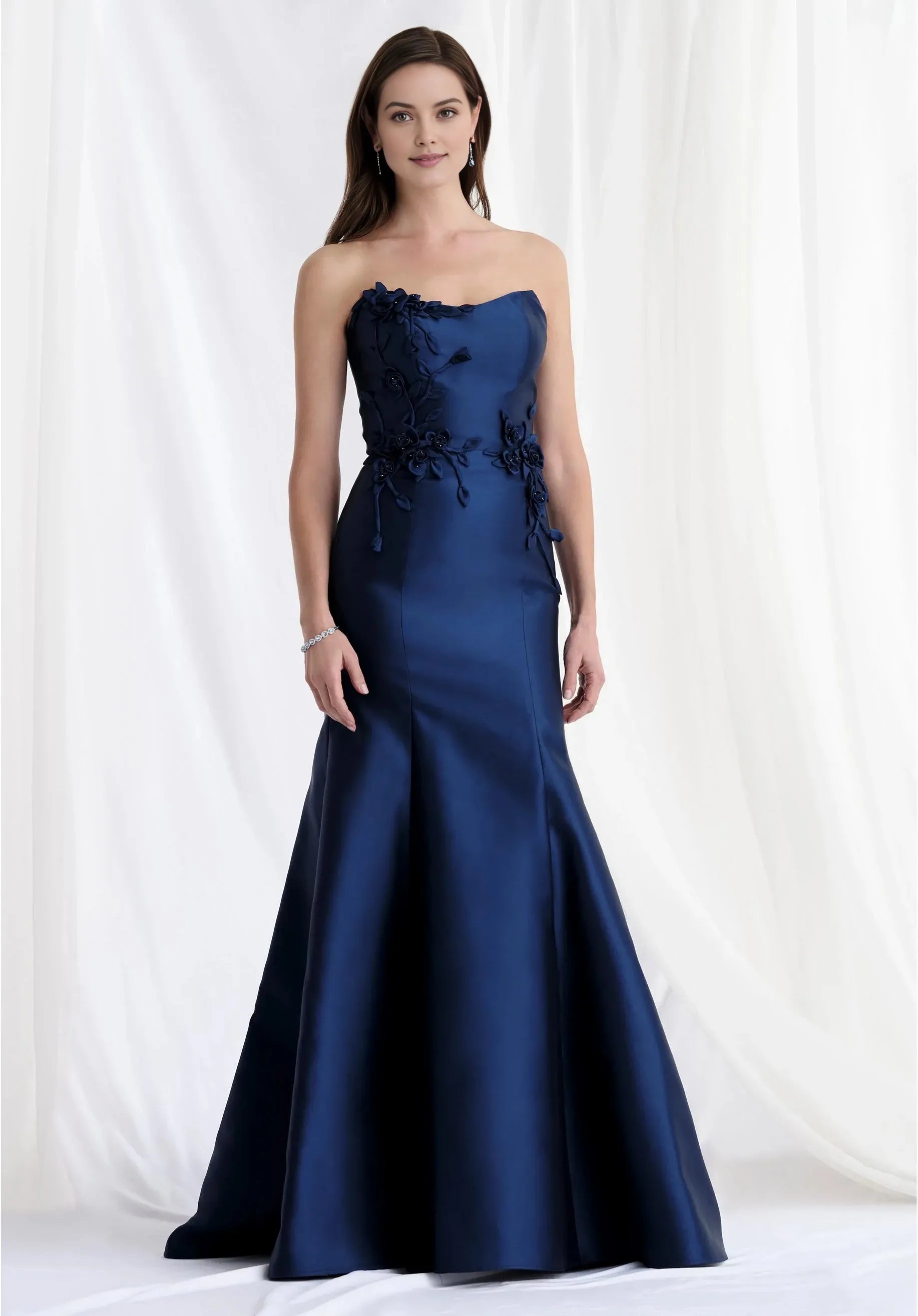 Elegant Mermaid Strapless Sleeveless Zipper-Back Floor-Length Prom Dress