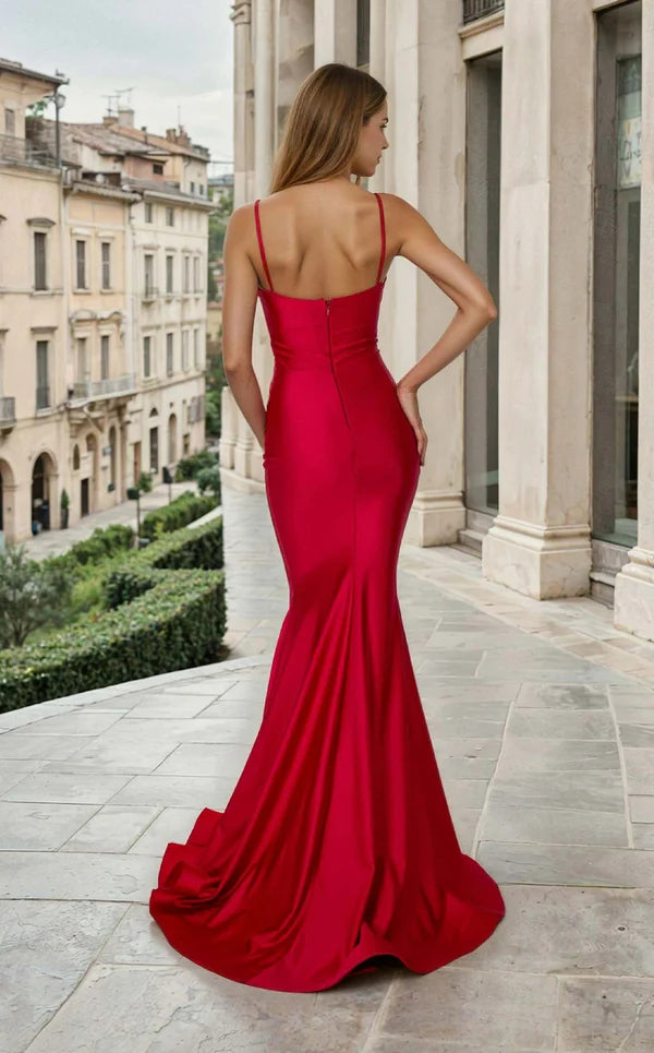 Elegant Mermaid Sweetheart Sleeveless Open-Back Floor-Length Prom Dress