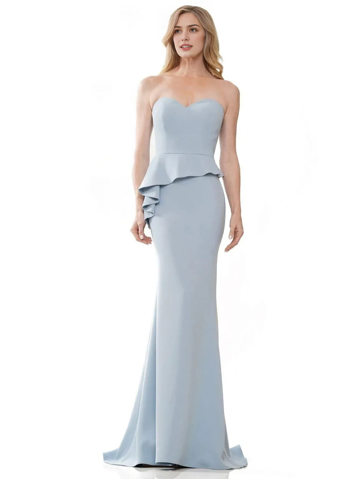 Elegant Mermaid Sweetheart Sleeveless Zipper-Back Train-Floor-Length Prom Dress