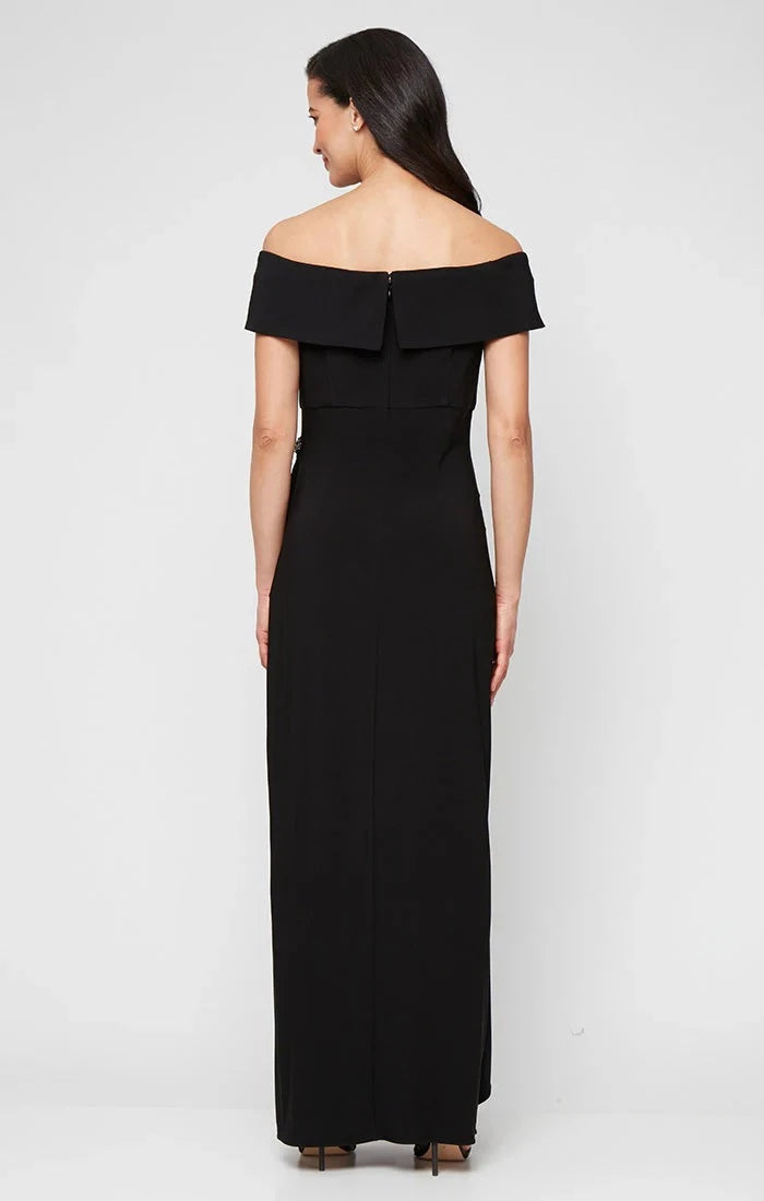 Elegant Sheath Off Shoulder Short Sleeve Zipper Back Floor Length Prom Dress