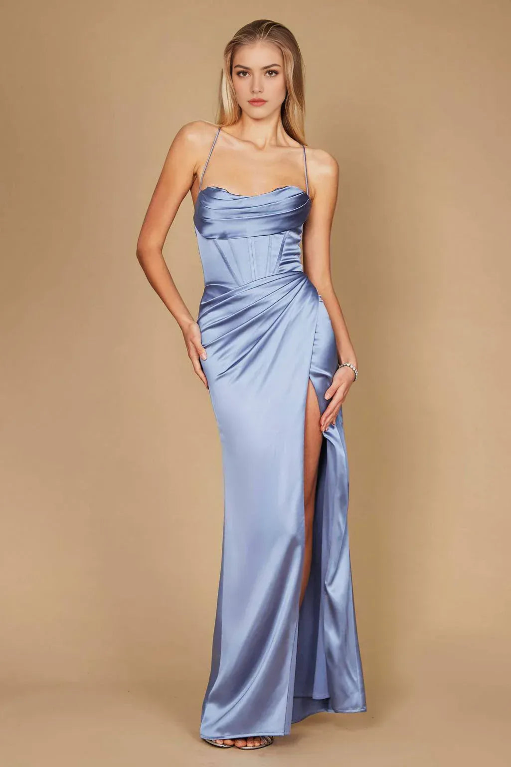 Elegant Sheath Sweetheart Spaghetti Strap Lace Up Back Floor Length Prom Dress