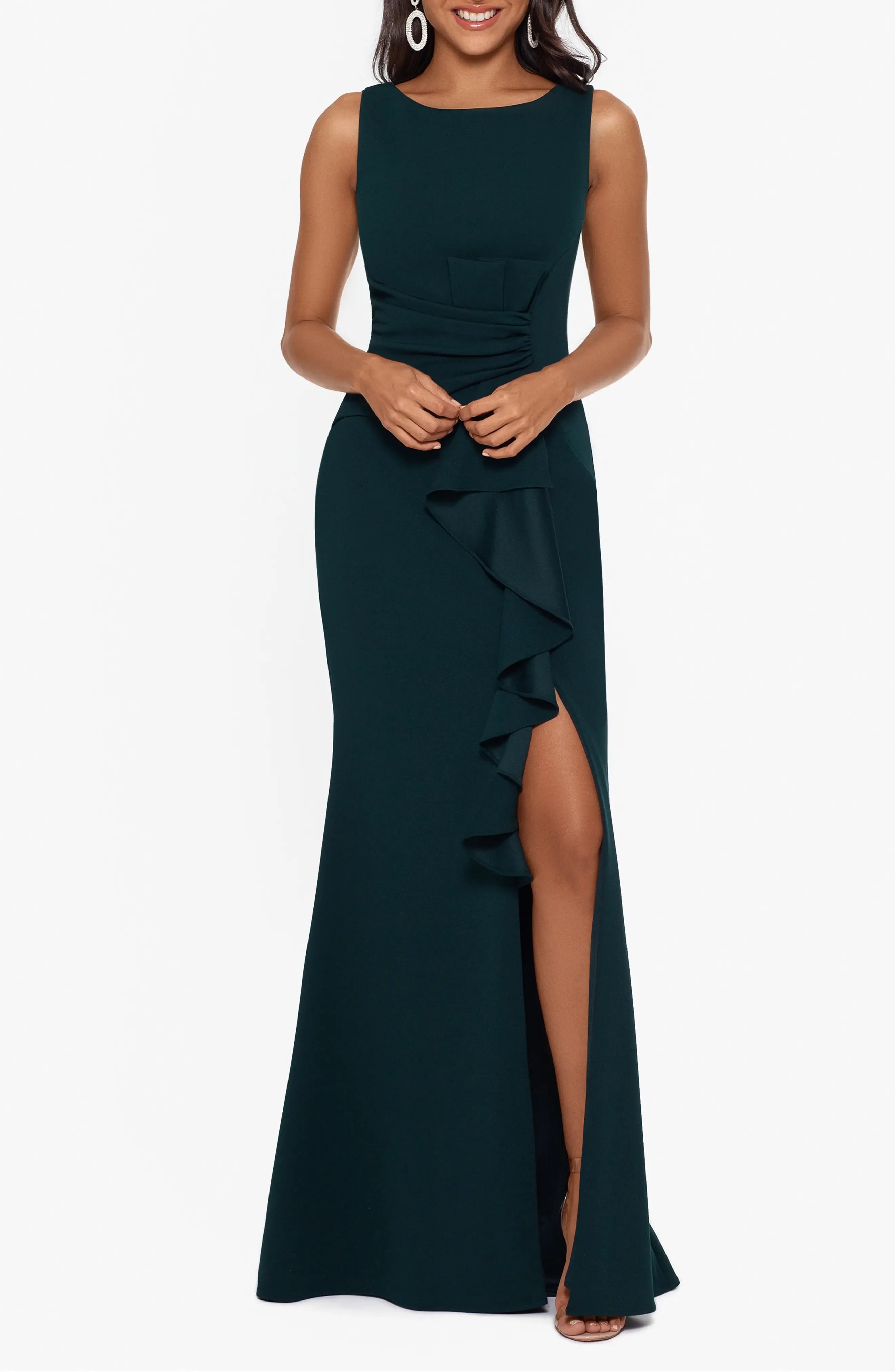 Elegant Trumpet Crew Neck Sleeveless V Back Maxi Hot Sale Evening Dress
