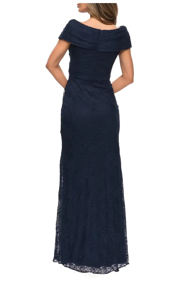 Elegant Trumpet Off Shoulder Short Sleeve Ruched Back Maxi Hot Sale Evening Dress