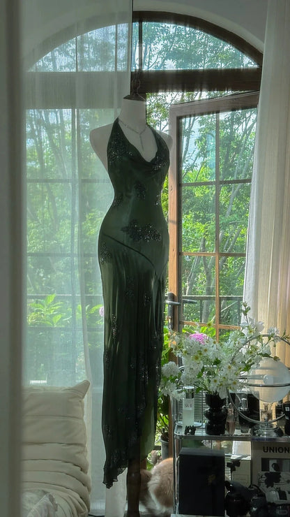 Elegant Long Chiffon Ball Gown Evening Dress  simple gentle atmospheric and unique desi Bring summer colors to enhance whiteness