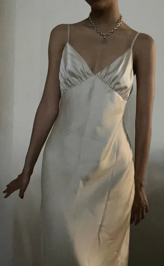 Elegant Mermaid Spaghetti Straps Long Satin Prom Dresses Evening Dress gowns evening dresses gentle atmospheric and unique desi Bring summer colors to enhance whiteness
