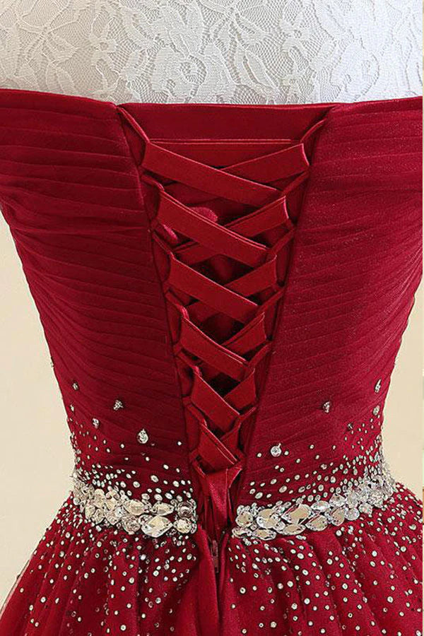 Elegant Off The Shoulder Tulle Long Prom Dress With Rhinestones simple gentle atmospheric and unique desi Bring summer colors to enhance whiteness