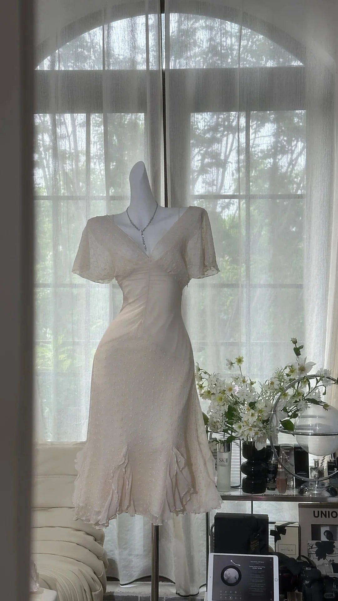 Elegant Short Homecoming Dress Chiffon Ball Gown Evening Dress  simple gentle atmospheric and unique desi Bring summer colors to enhance whiteness