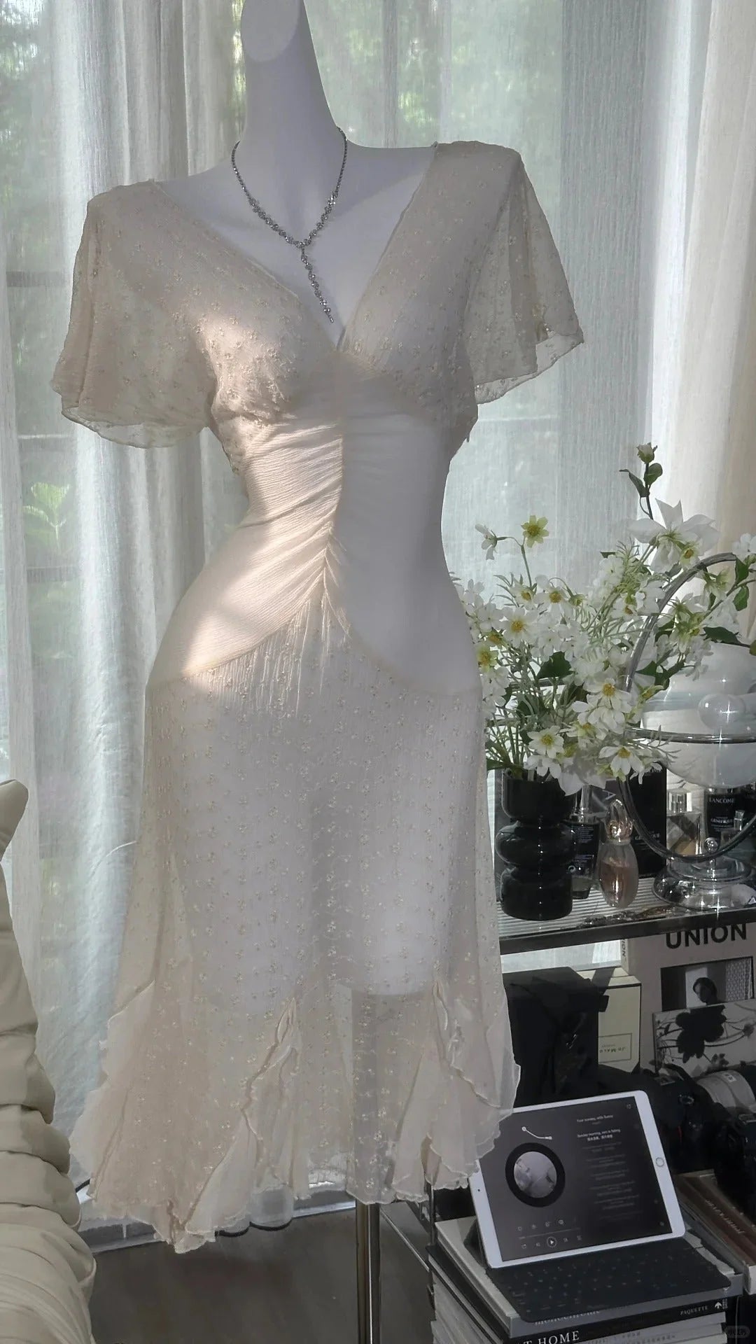 Elegant Short Homecoming Dress Chiffon Ball Gown Evening Dress  simple gentle atmospheric and unique desi Bring summer colors to enhance whiteness