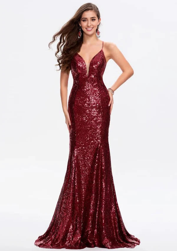 Elegant Sparkling Trumpet/Mermaid V-Neck Prom Dress/Evening Dress Simple gentle atmospheric and unique design