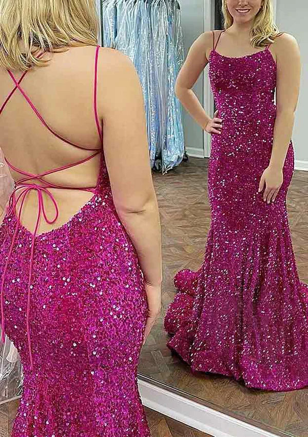 Elegant Trumpet/Mermaid Scoop Neck Sequin Prom Dress/Evening Dress Simple gentle atmospheric and unique design