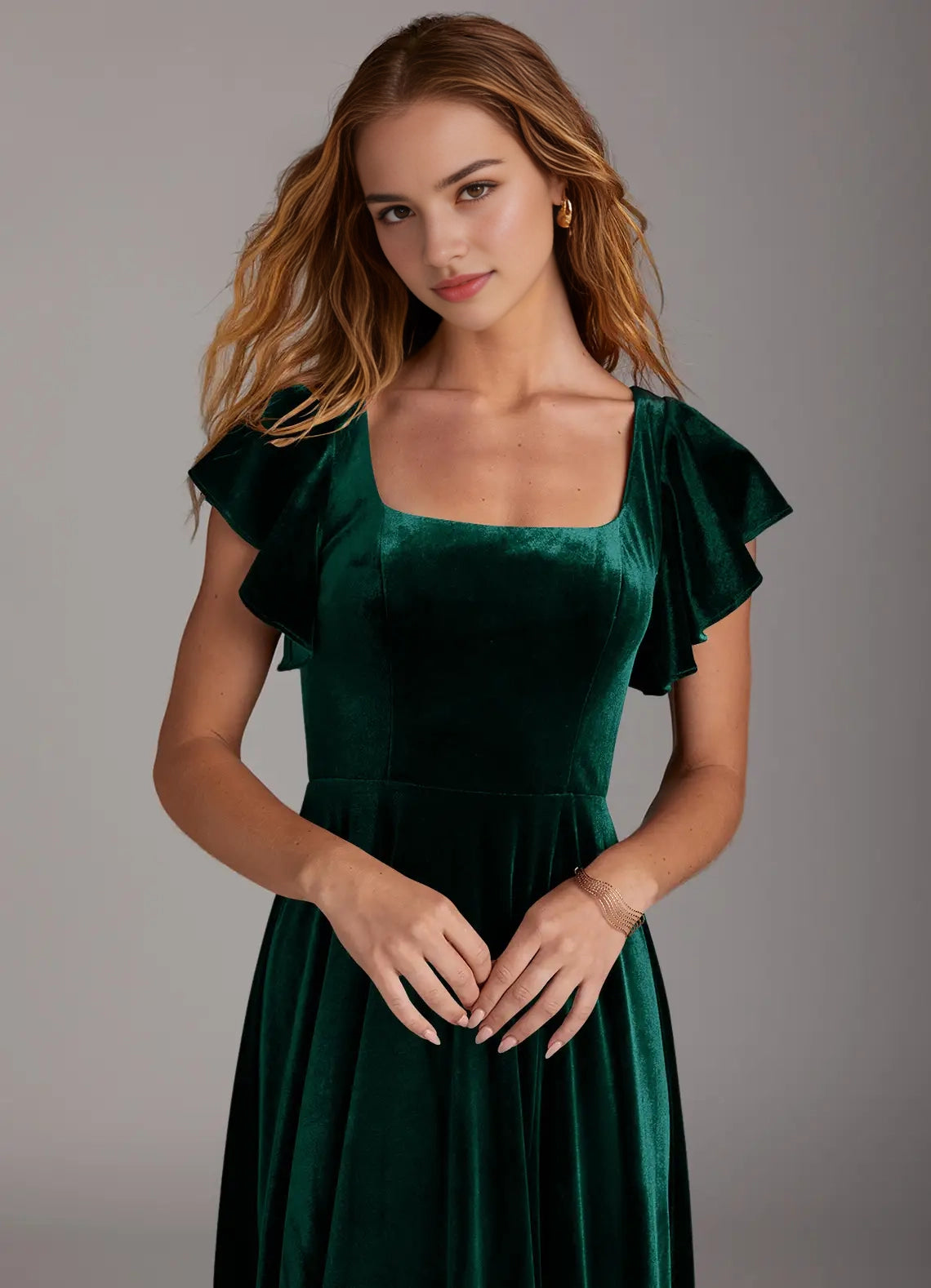 Dusty Blue Spaghetti Strap Maxi Dress with Side Slit and Ruched Detail Dusty Blue Mermaid Pleated Chiffon Dress Bridesmaid Dresses