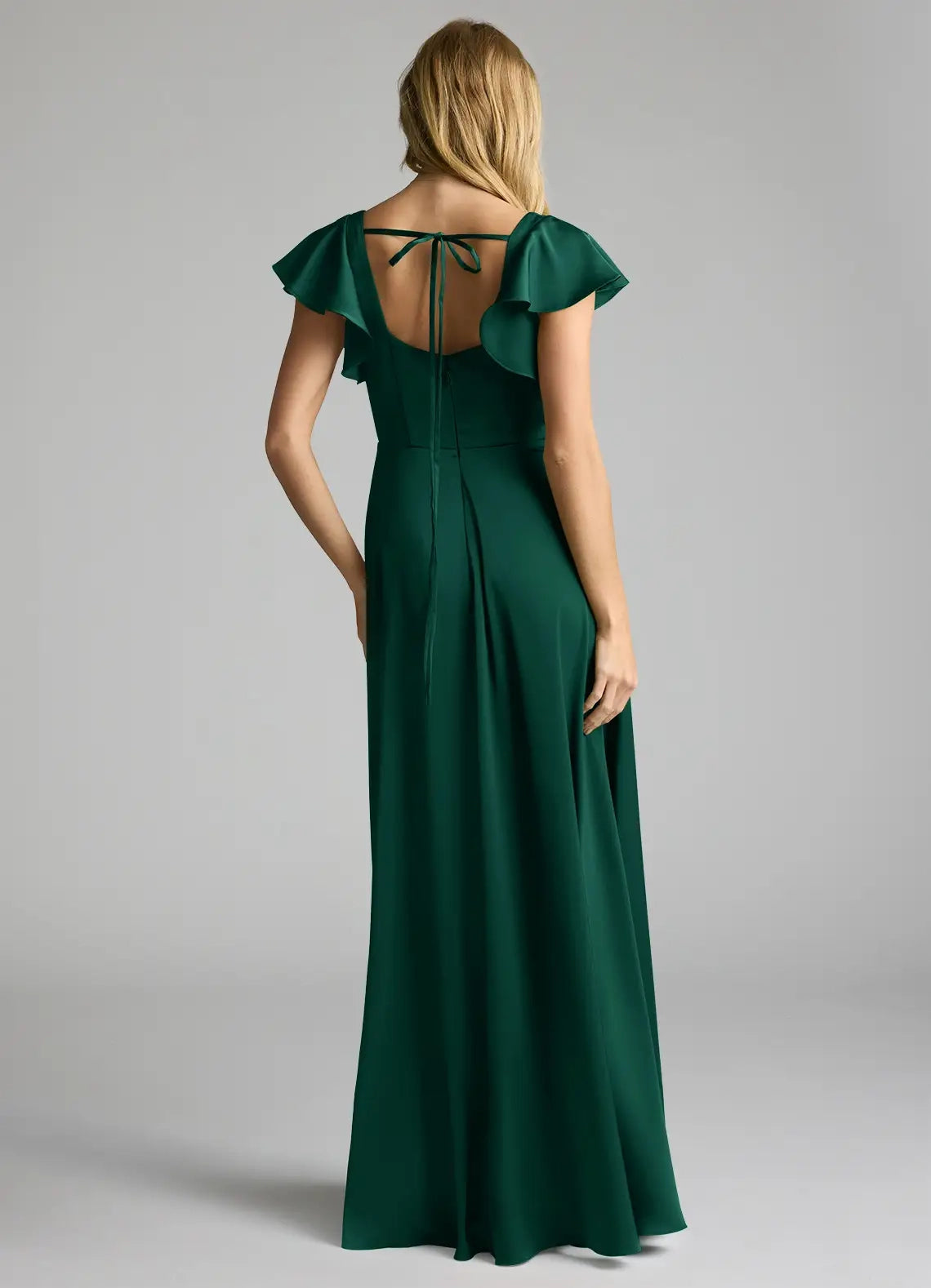Emerald A-Line Bow Stretch Satin Dress simple gentle atmospheric and unique desi Bring summer colors to enhance white ﻿