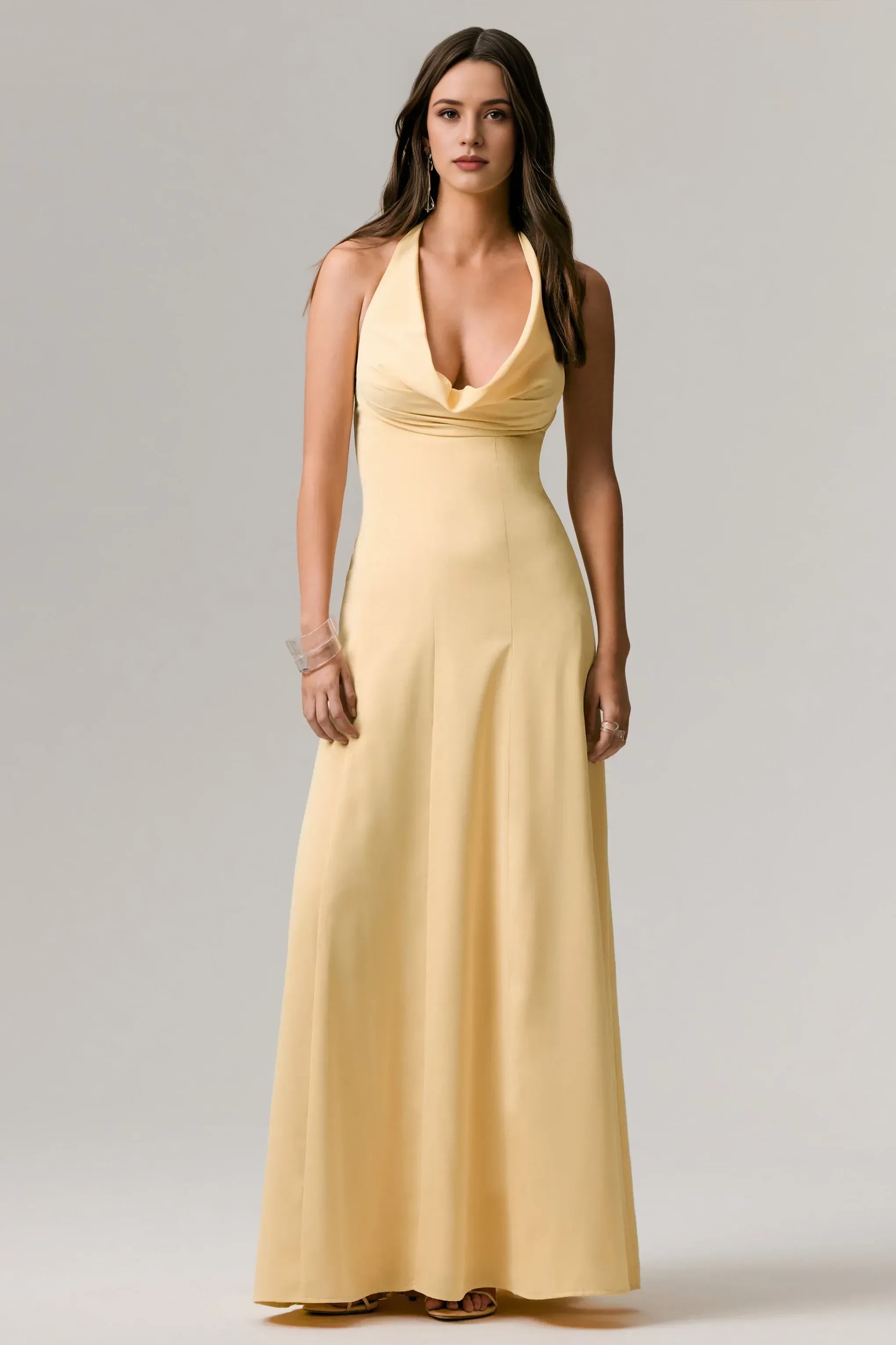 Enchanting Mermaid Halter Neck Sleeveless Open Back Floor Length Prom Dress