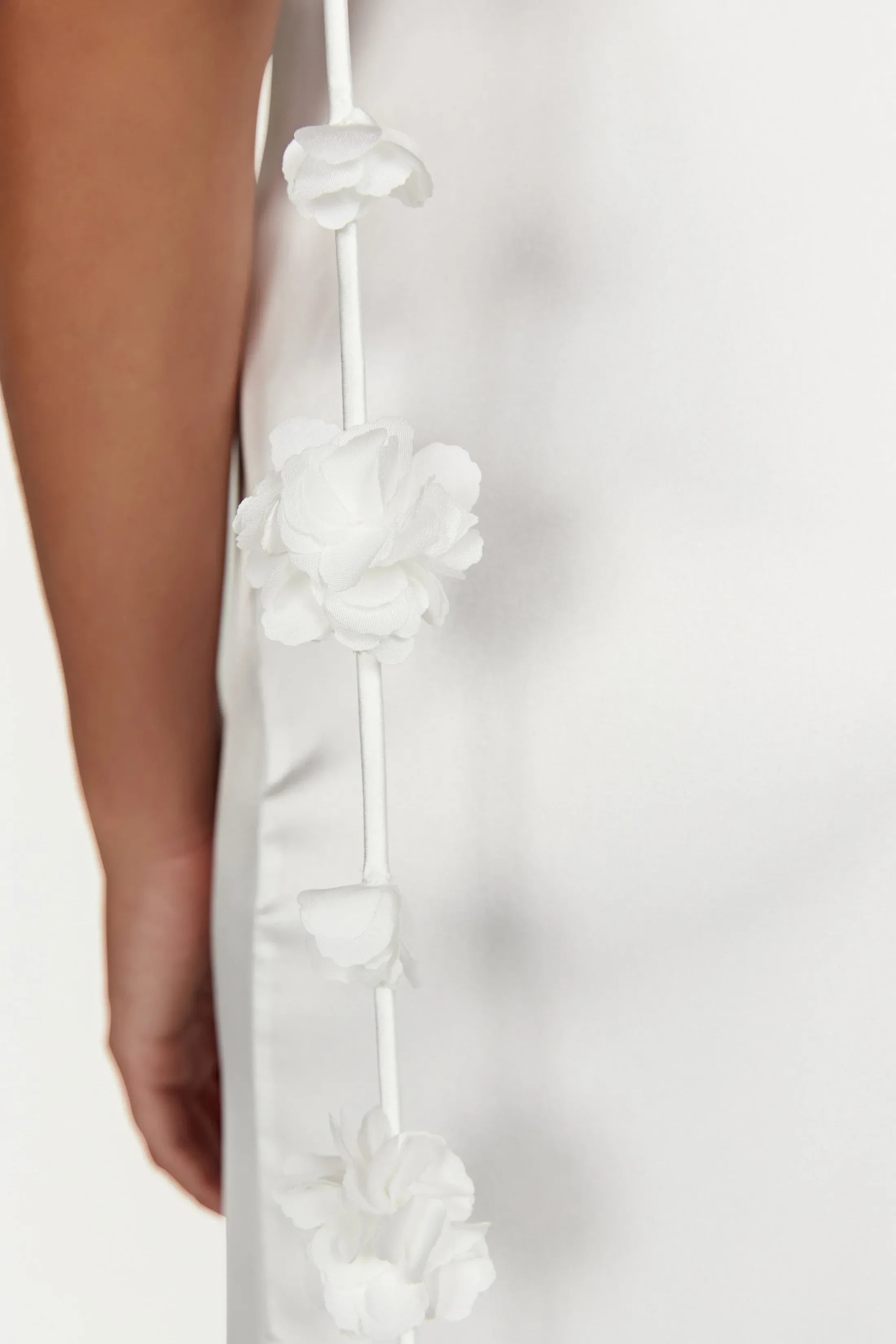 Enchanting Sheath Cowl Neck Spaghetti Strap Floral Detail Open Back Floor Length Prom Dress