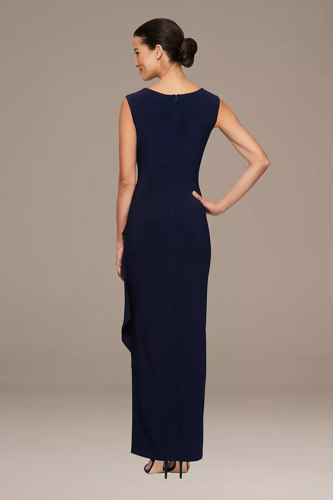 Enchanting Sheath Illusion Neck Sleeveless Zipper Back Floor Length Mother of the Bride Dress