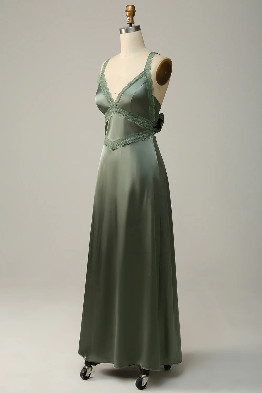 Eucalyptus V Neck Long Bridesmaid Dress smaid Dress simple gentle atmospheric and unique desi Bring summer colors to enhance whiteness