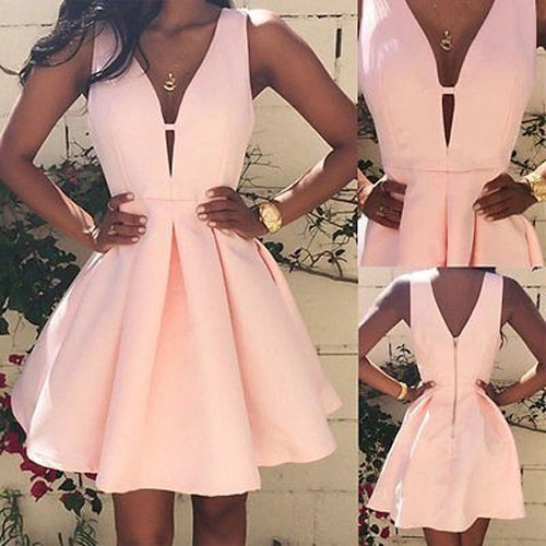 Fabulous Pink Homecoming Dresses Satin Short Prom Dresses Graduation Dresses simple gentle atmospheric and unique desi Bring summer colors to enhance whiteness