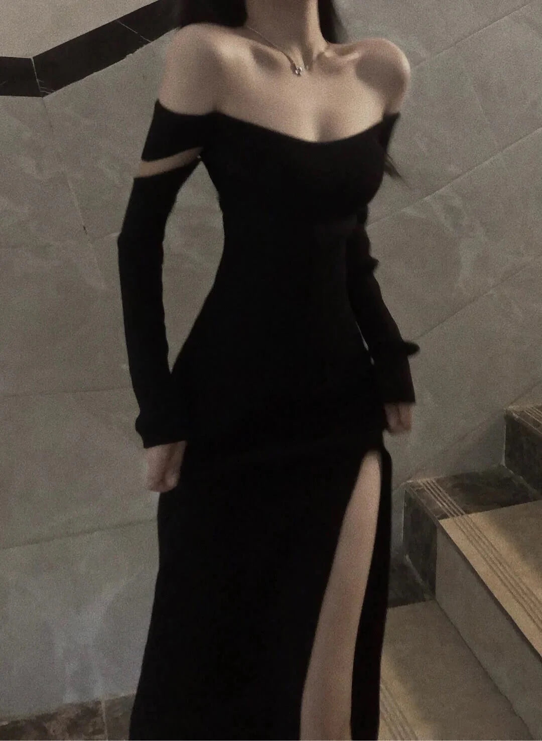 Fancy Black Maxi Dress Mermaid Off Shoulder Gala Dresses Elegant simple gentle atmospheric and unique desi Bring summer colors to enhance whiteness