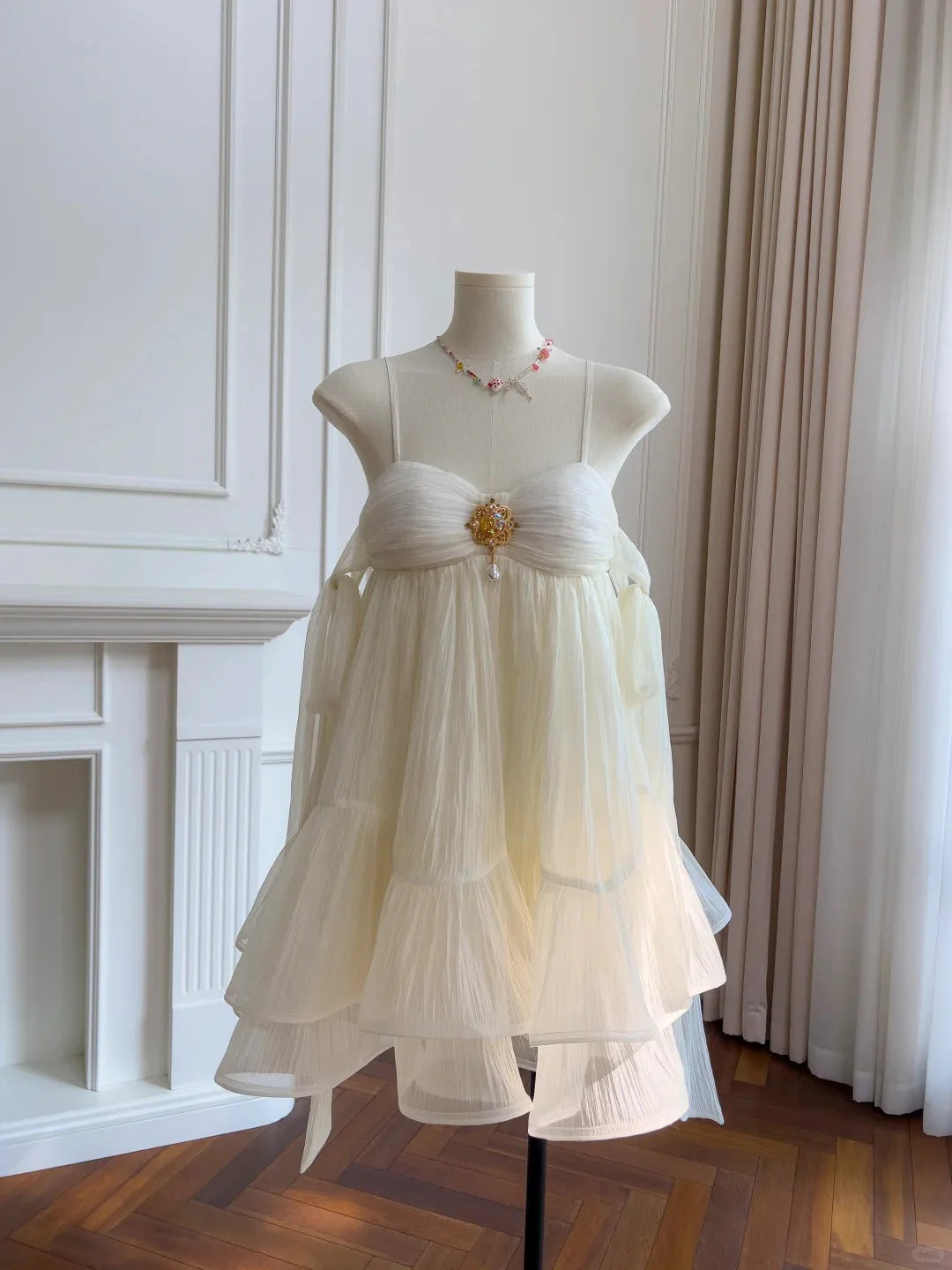 Fantasy Short Chiffon Homecoming Dress Outdoor Holiday Party Dress  simple gentle atmospheric and unique desi Bring summer colors to enhance whiteness