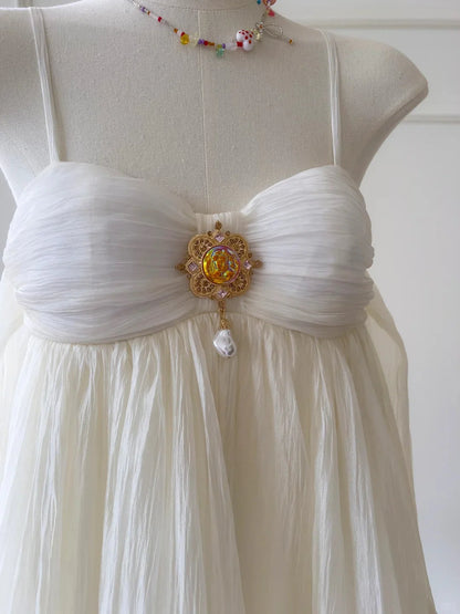 Fantasy Short Chiffon Homecoming Dress Outdoor Holiday Party Dress  simple gentle atmospheric and unique desi Bring summer colors to enhance whiteness