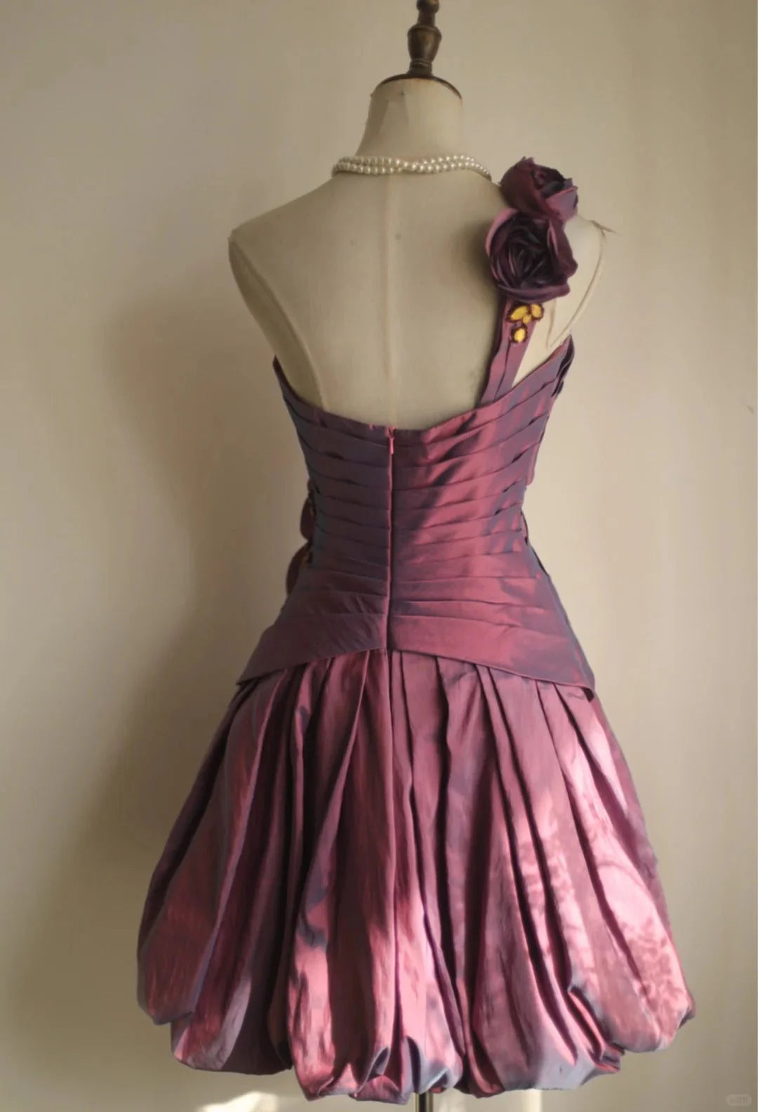 Fashion Sexy Handmade Rose Flower Short Taffeta Satin Homecoming Dress Birthday Party Dresssimple gentle atmospheric and unique desi Bring summer colors to enhance whiteness