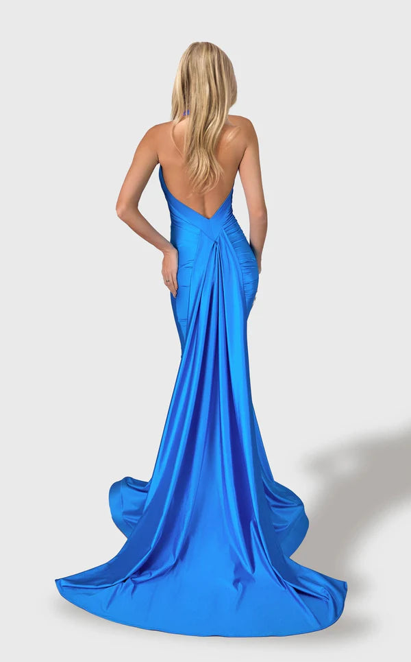 Fashionable Mermaid Halter Sleeveless Open-Back Floor-Length Prom Dress