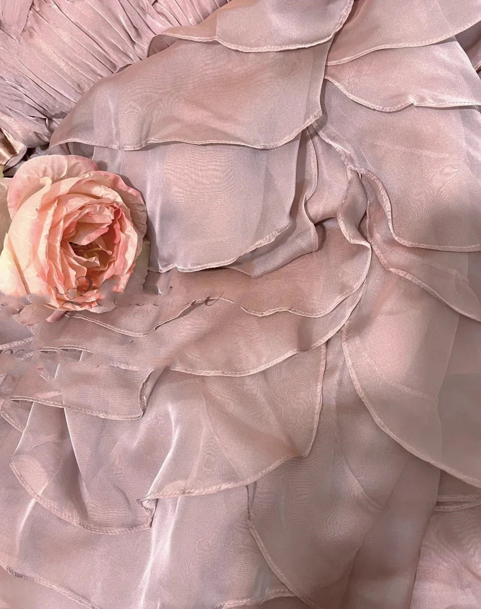 Floral Elegant Long Chiffon Ball Gown Evening Gown Party Dress simple gentle atmospheric and unique desi Bring summer colors to enhance whiteness