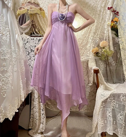 Floral Elegant Short Homecoming Dress Chiffon Ball Gown Evening Gown  simple gentle atmospheric and unique desi Bring summer colors to enhance whiteness