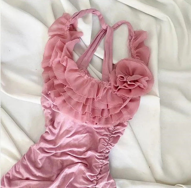 Floral Fairy Short Chiffon Homecoming Dress Birthday Dress simple gentle atmospheric and unique desi Bring summer colors to enhance whiteness