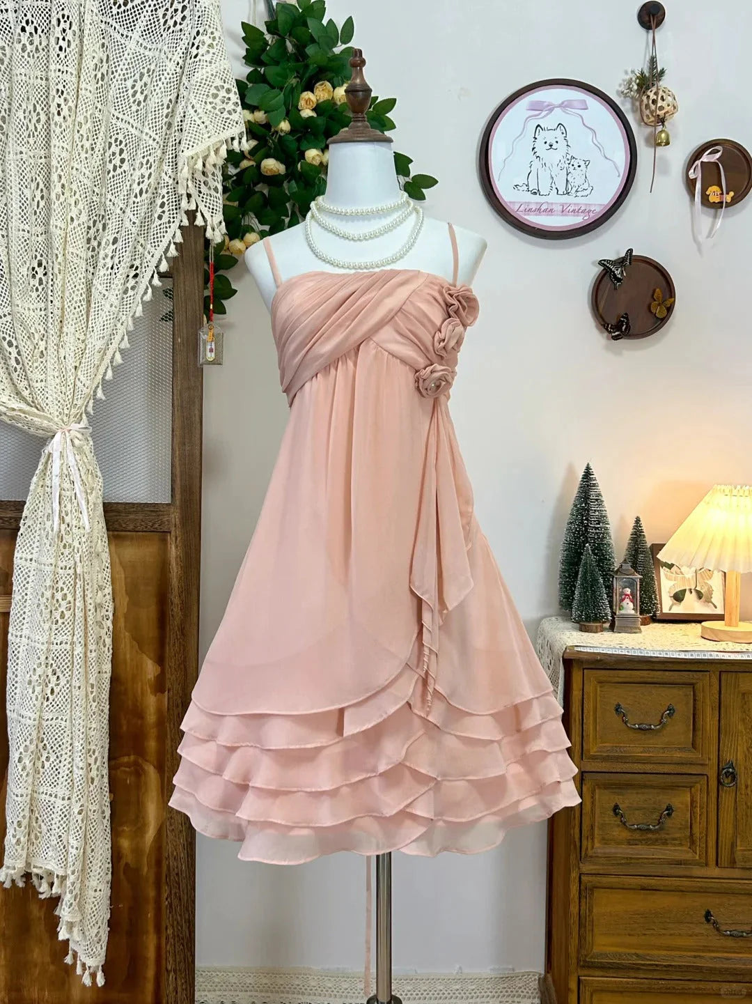 Floral Ruffle Short Tulle Cute Sweet Homecoming Dress Birthday Party Dress simple gentle atmospheric and unique desi Bring summer colors to enhance whiteness