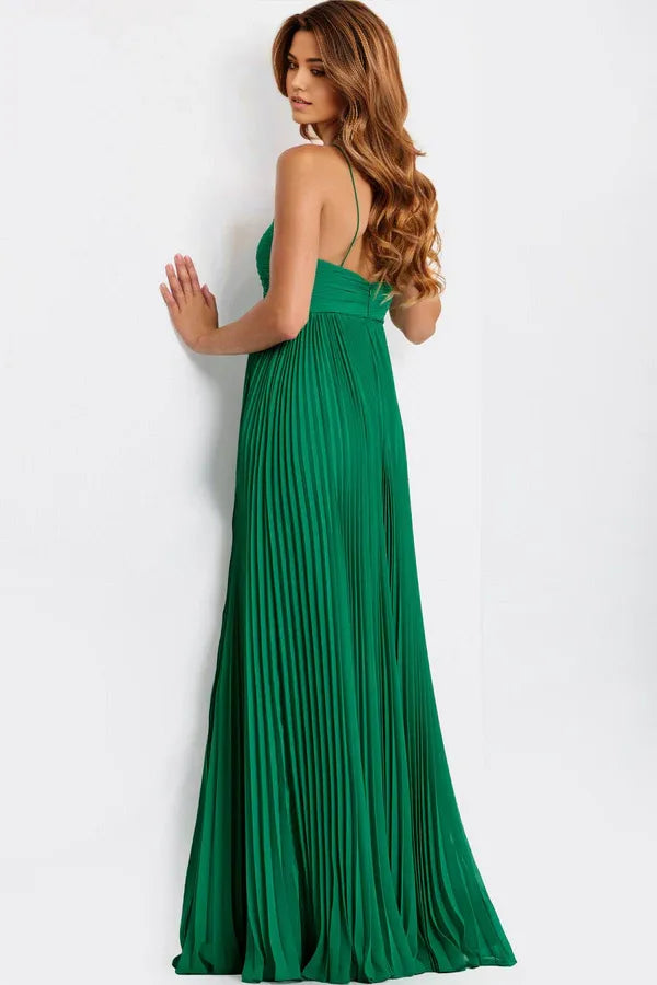 Flowy A-Line Sweetheart Spaghetti-Strap Open-Back Floor-Length Prom Dress