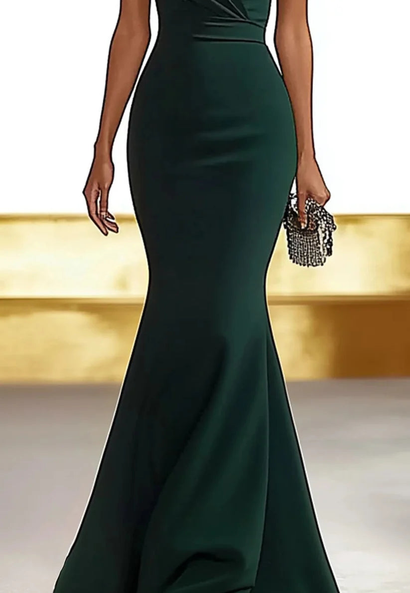 Formal Work Party Boat Neck Royal Blue Sleeveless Belted Slit Midi Dress simple gentle atmospheric and unique desi Bring summer colors to enhance whiteness
