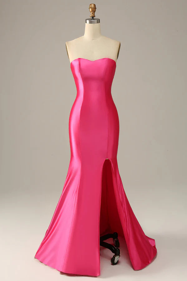 Fuchsia Sweetheart Mermaid Prom Dress Simple gentle atmospheric and unique design