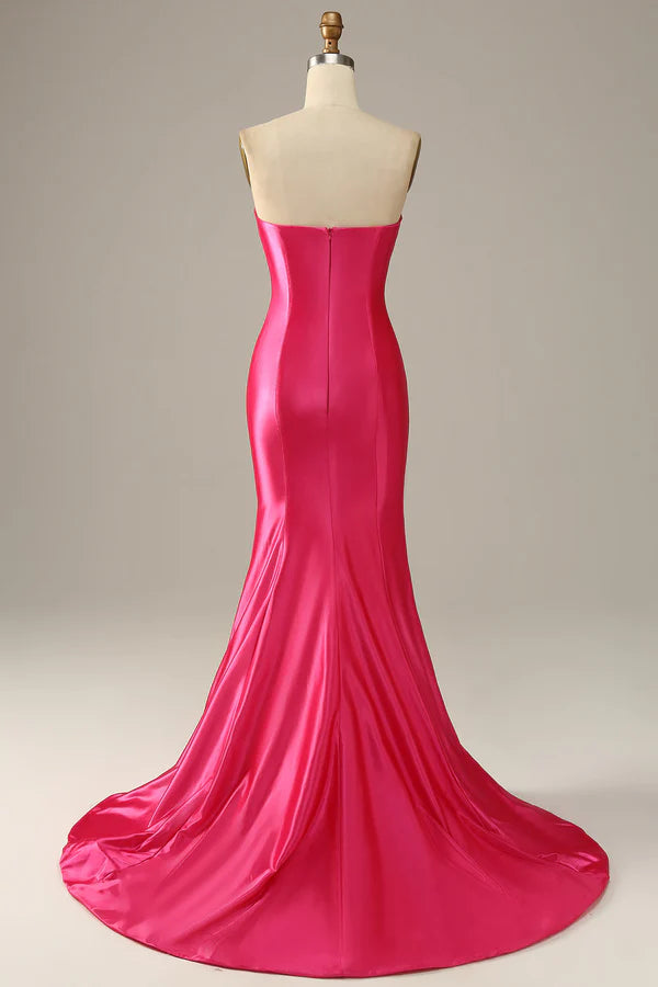 Fuchsia Sweetheart Mermaid Prom Dress Simple gentle atmospheric and unique design