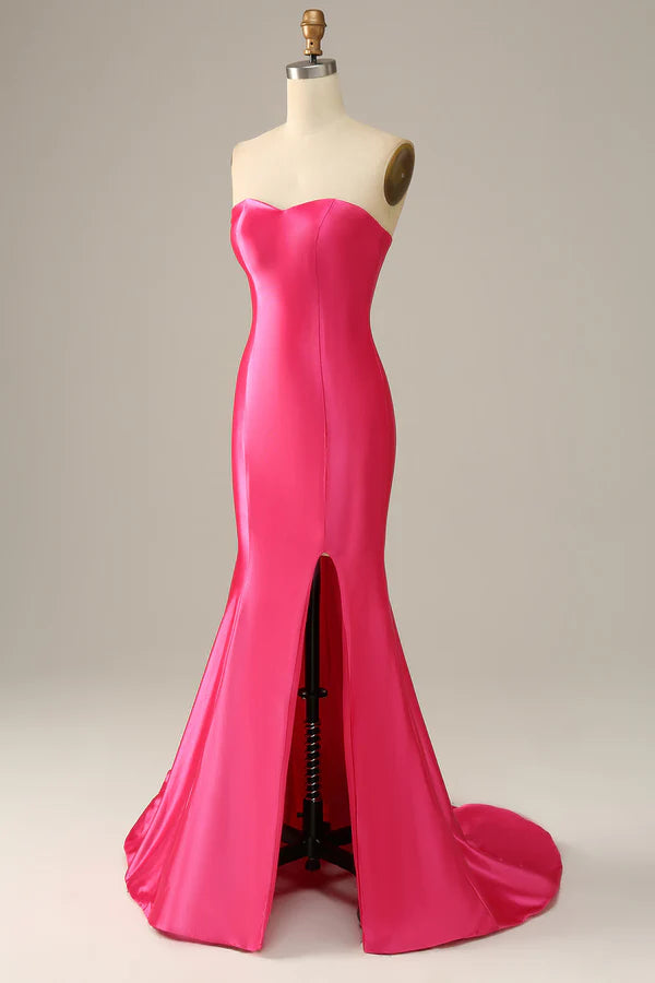 Fuchsia Sweetheart Mermaid Prom Dress Simple gentle atmospheric and unique design