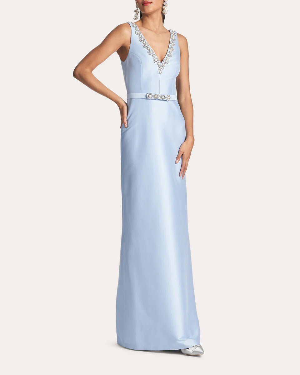 Garda Crystal-Embellished Stretch-Mikado Gown simple gentle atmospheric and unique desi Bring summer colors to enhance whiteness