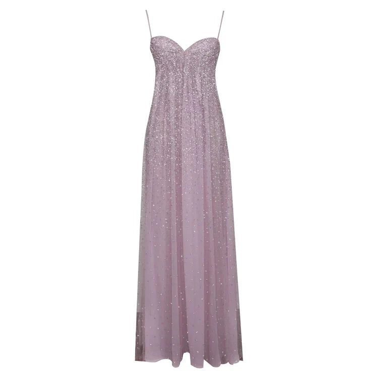 Gentle Pink A Line Spaghetti Strap Sequin Tulle Long Prom Dress Evening Dress Formal Dress  simple gentle atmospheric and unique desi Bring summer colors to enhance whiteness