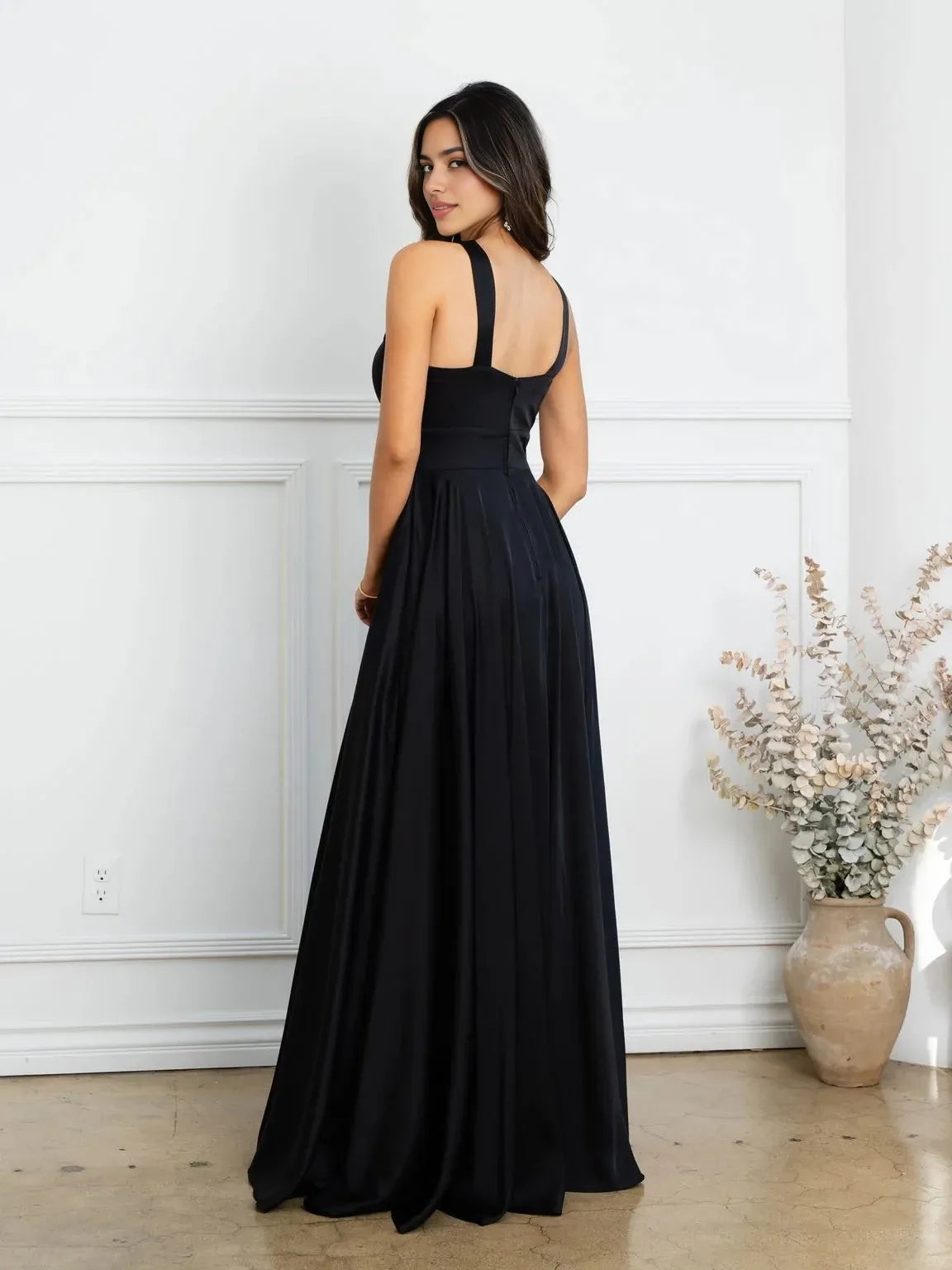 Glamorous A-Line Crisscross Halter Sleeveless Zipper Back Floor Length Prom Dress