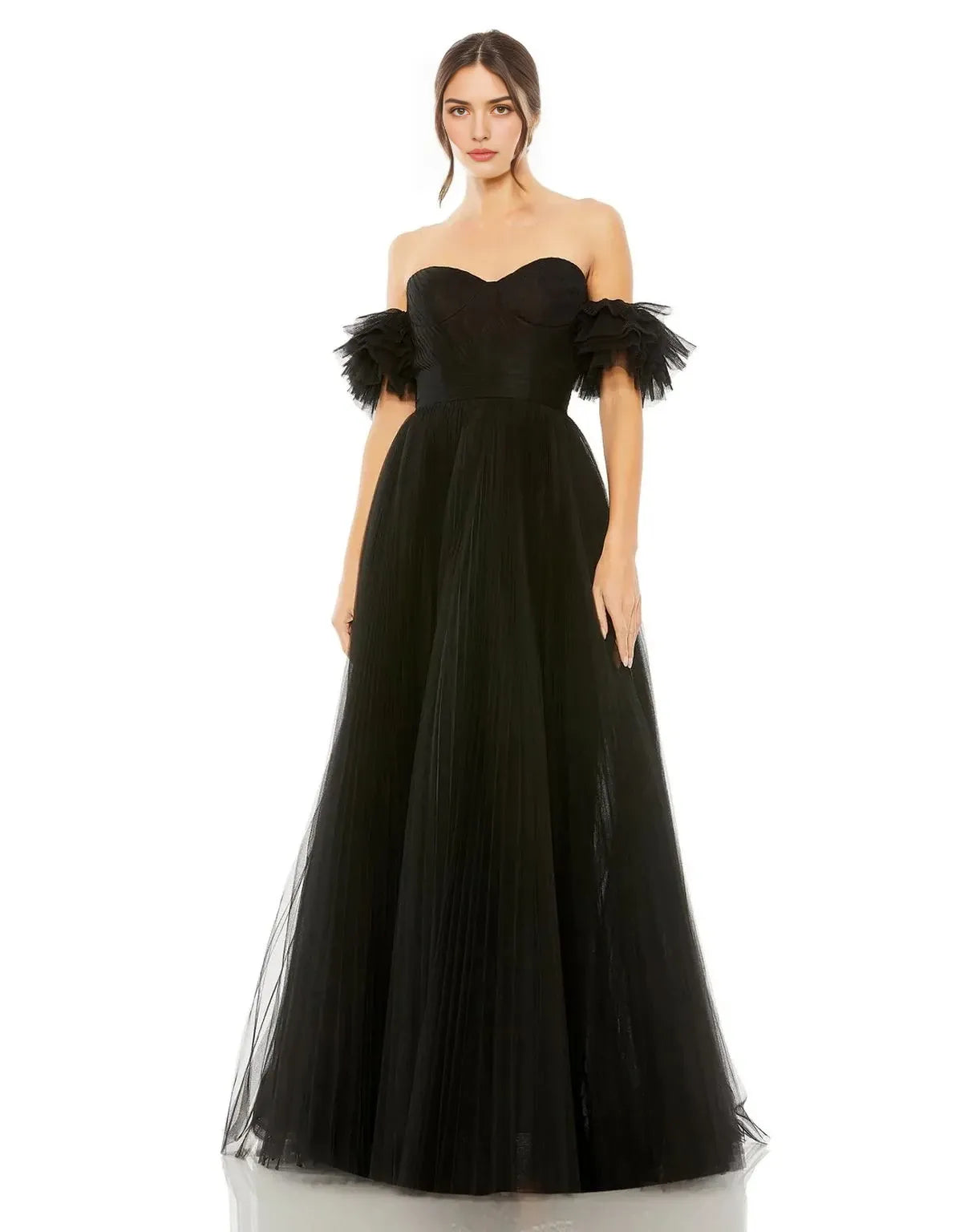 Glamorous A-Line Sweetheart Off-Shoulder Zipper-Back Floor-Length Prom Dress