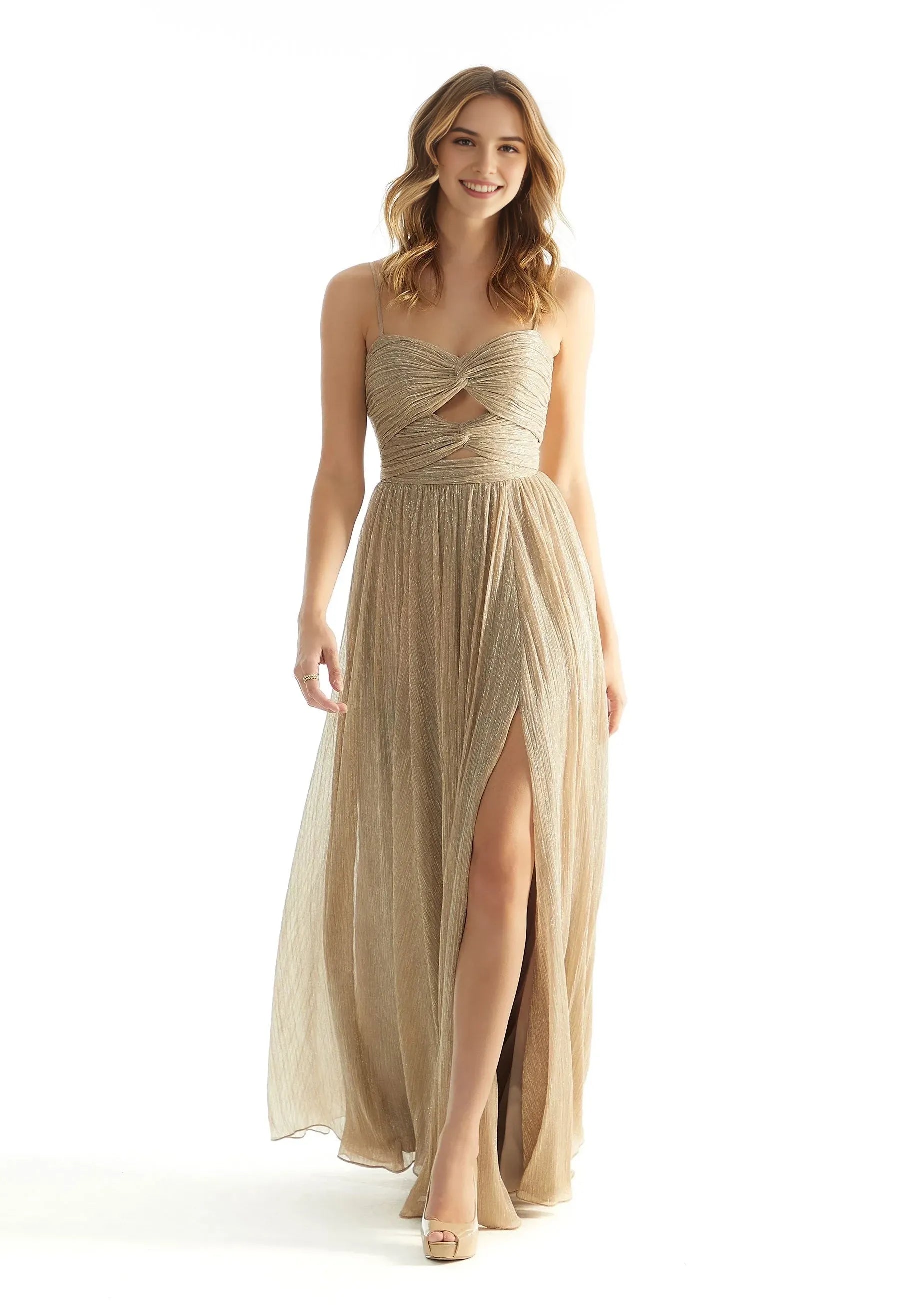 Glamorous A-Line Sweetheart Sleeveless Cutout-Back Floor-Length Prom Dress