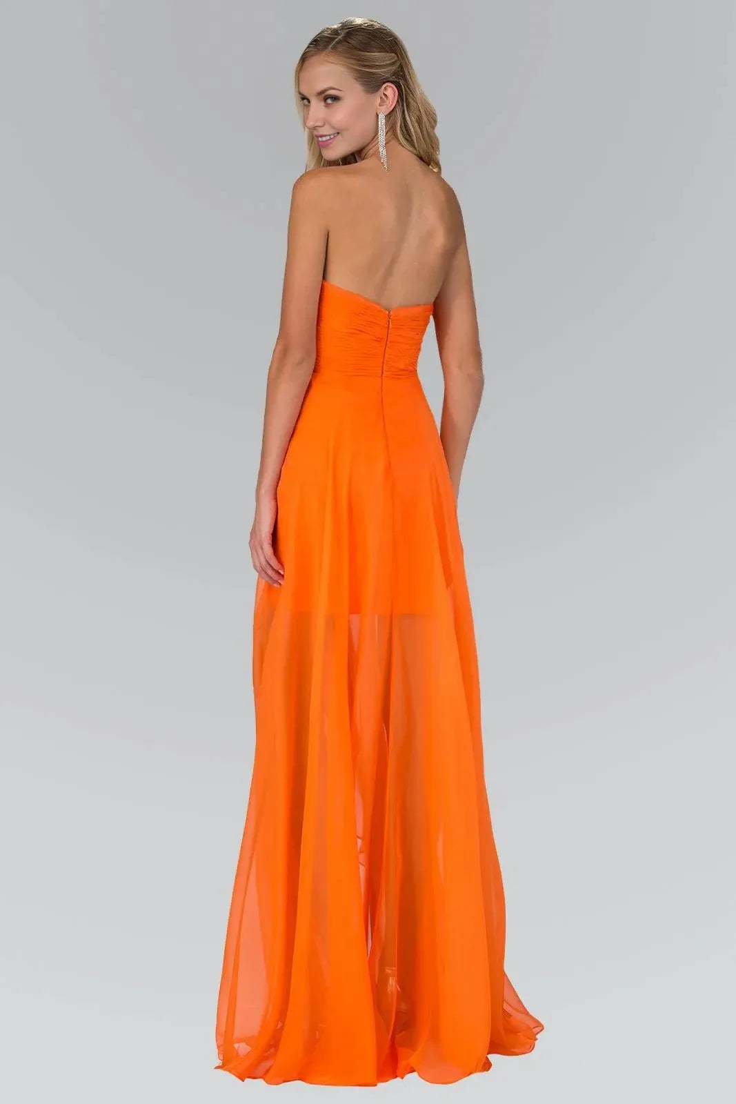 Glamorous A-Line A-Line Sleeveless Open-Back Floor-Length Beaded Prom Dress