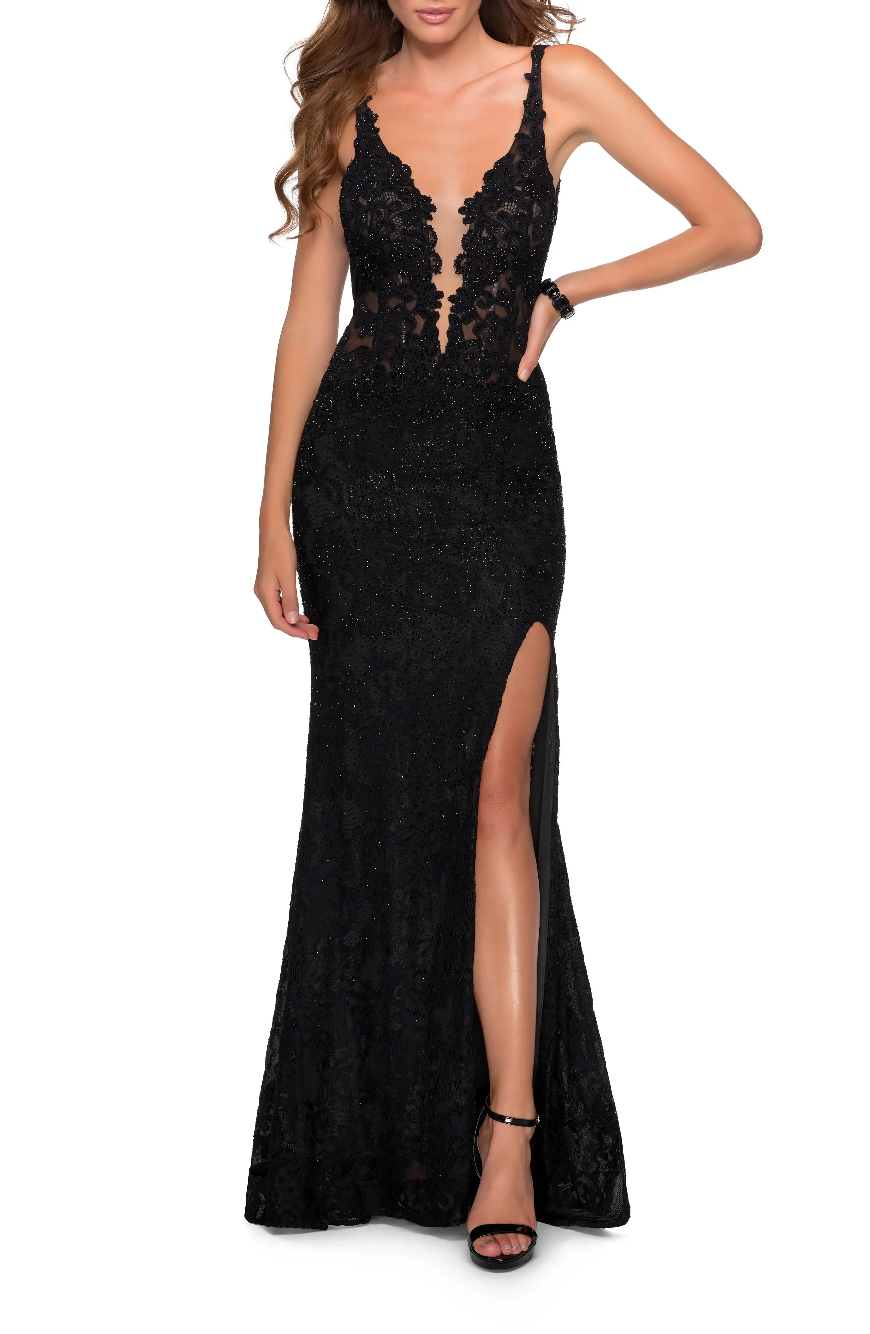 Glamorous Mermaid Deep V Sleeveless Cutout Back Floor Length Female Prom Dress