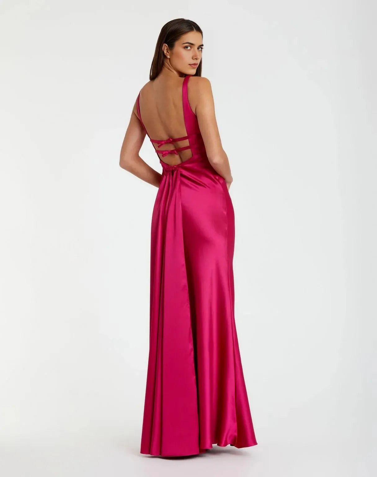 Glamorous Mermaid Deep-V Sleeveless Open Back Floor Length Prom Dress