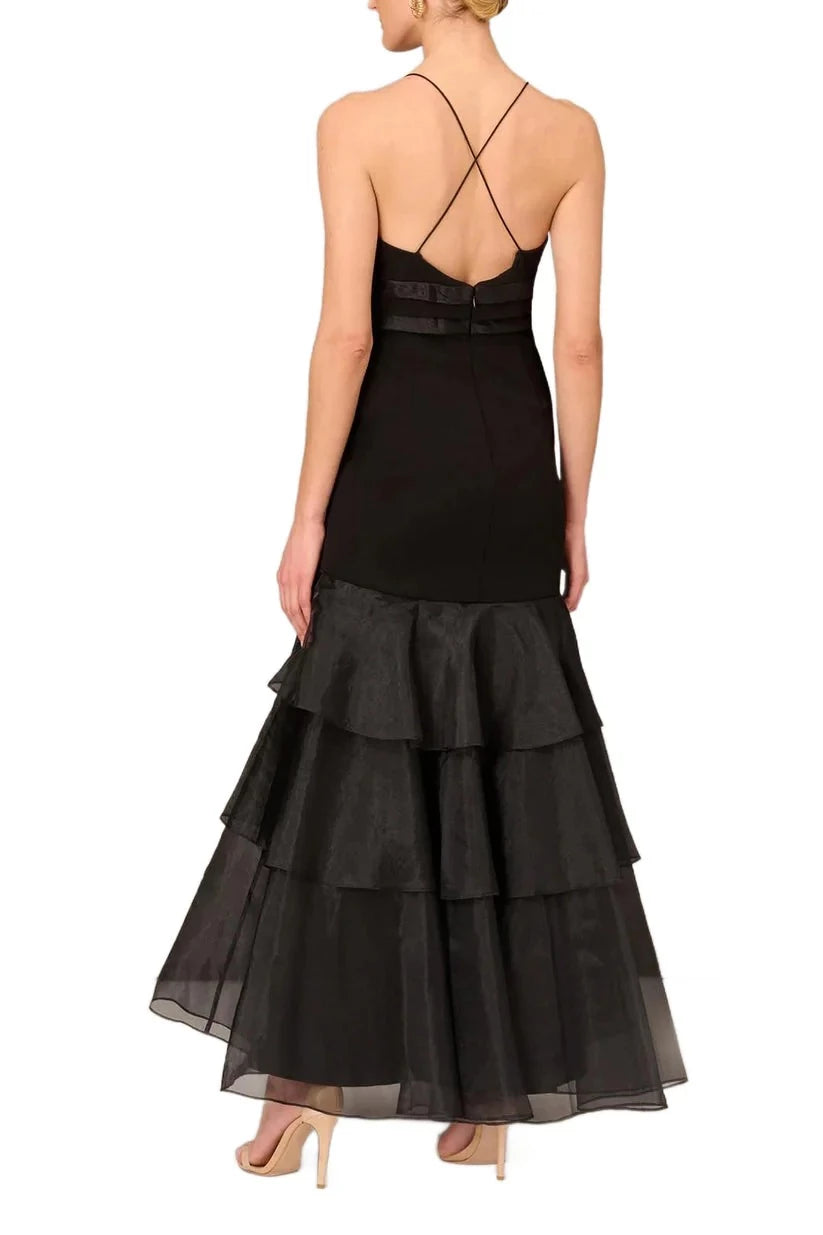 Glamorous Mermaid Halter Spaghetti Strap Zipper Back Ankle Length Prom Dress