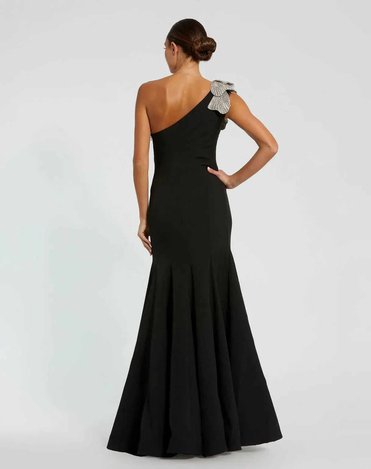 Glamorous Mermaid One-Shoulder Sleeveless Open-Back Floor-Length Prom Dress