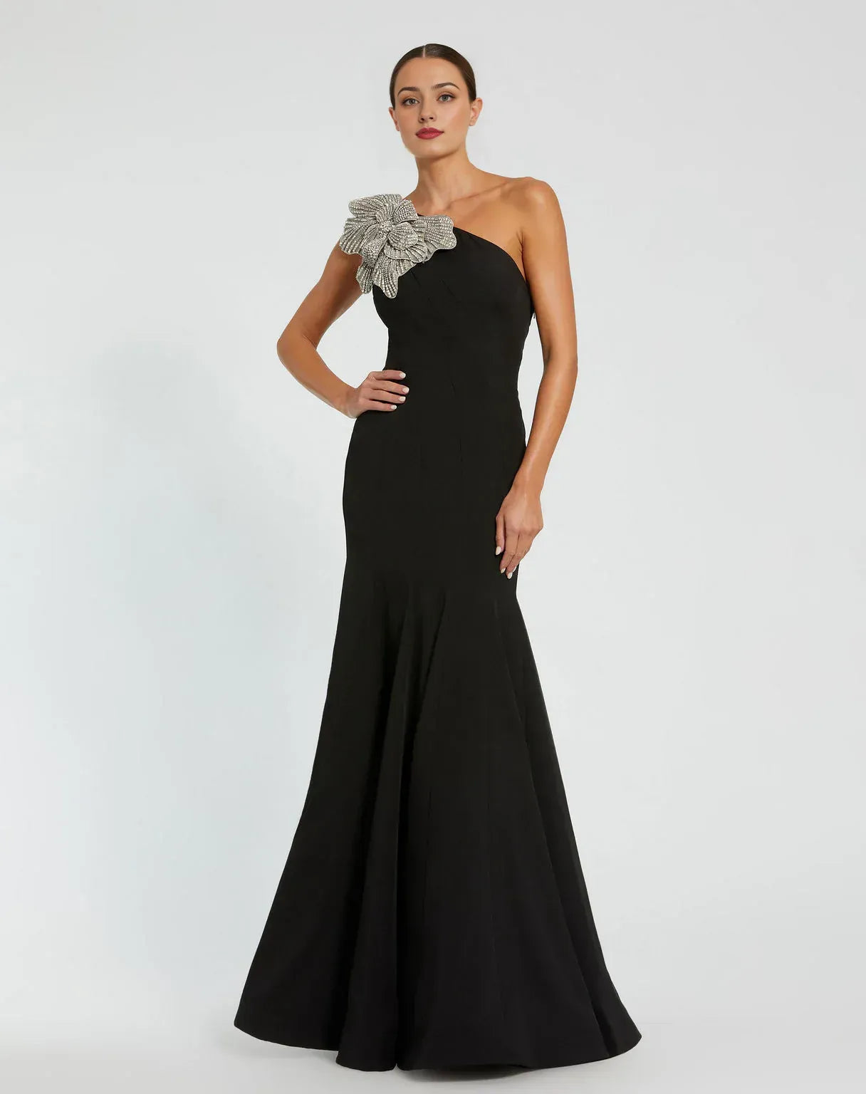 Glamorous Mermaid One-Shoulder Sleeveless Open-Back Floor-Length Prom Dress