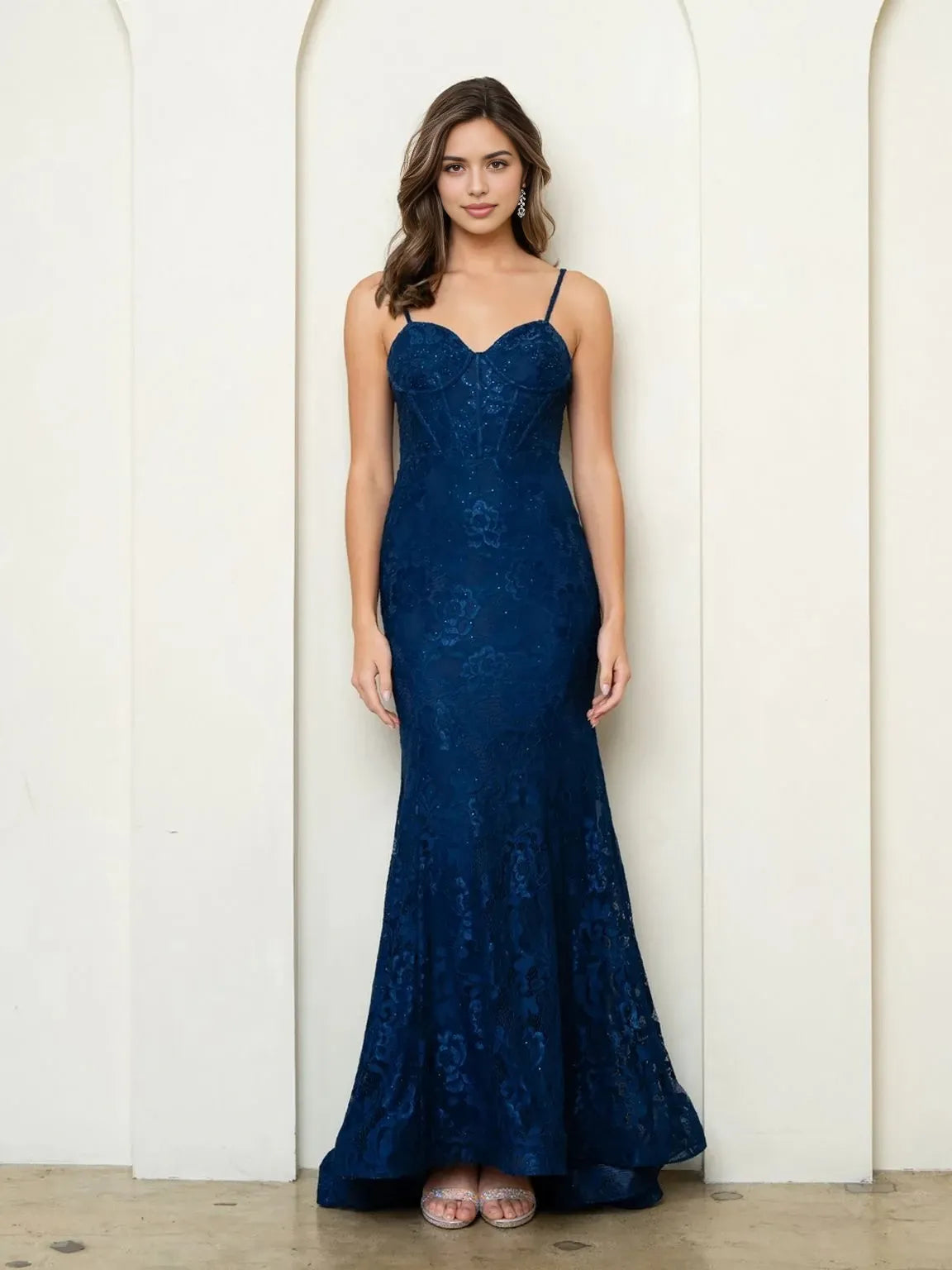 Glamorous Mermaid Sweetheart Spaghetti Strap Zipper Back Floor Length Prom Dress