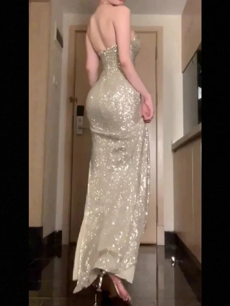 Gorgeous Mermaid Sweetheart Sequin Evening Dress Prom Dresses Birthday Outfits formal wear dresses﻿ simple gentle atmospheric and unique desi Bring summer colors to enhance whiteness