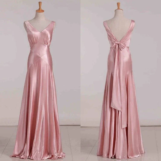 Gorgeous Mermaid V Neckline Long Satin Prom Dresses Beads Evening Dress formal wear dresses simple gentle atmospheric and unique desi Bring summer colors to enhance whiteness