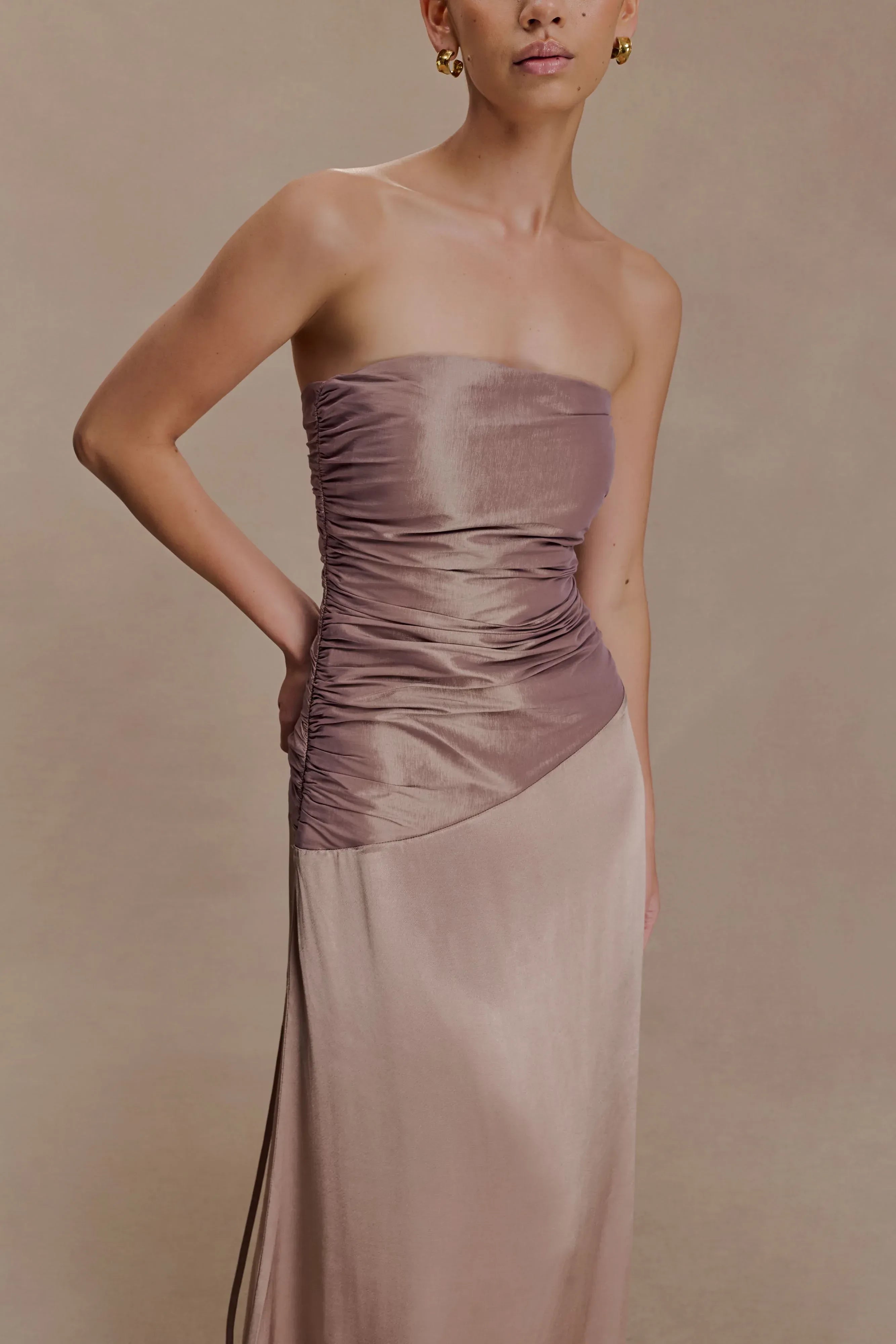 Graceful Sheath Strapless Sleeveless Lace Up Back Floor Length Prom Dress